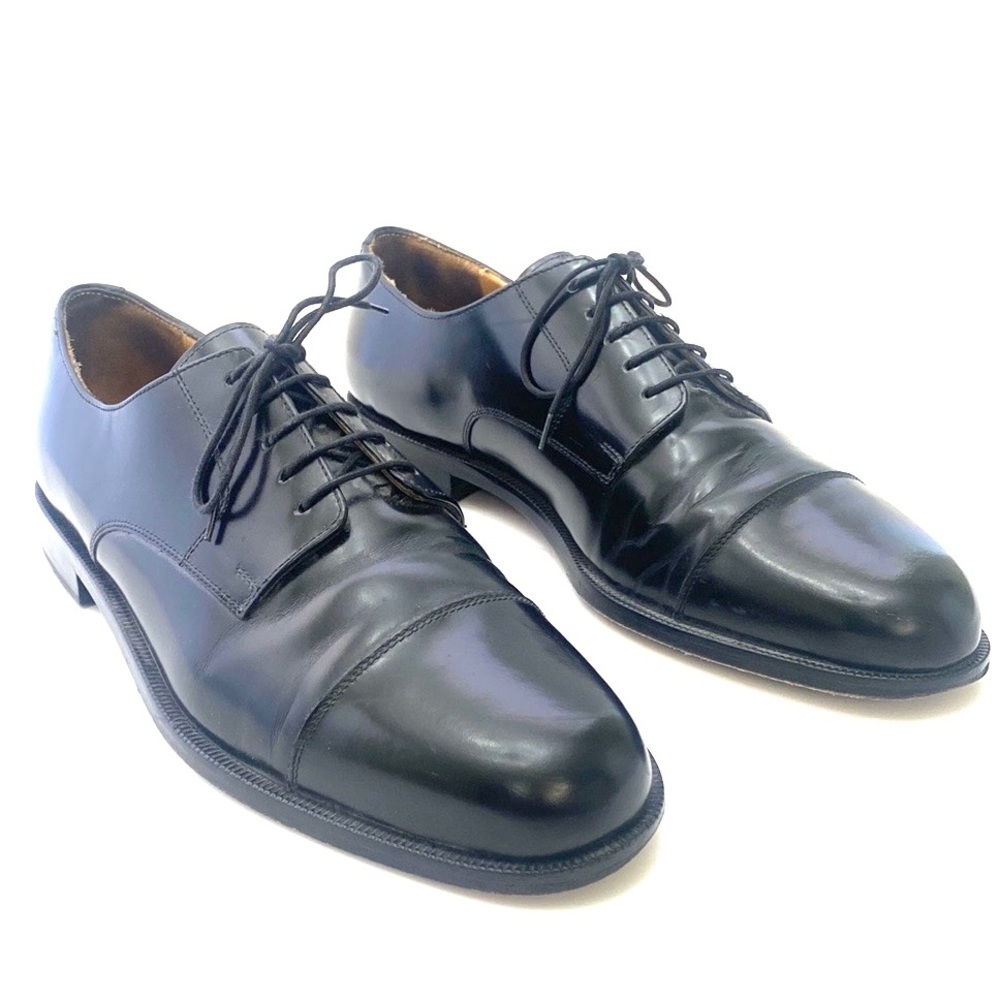 Cole Haan Men’s Black Leather Classic Cap Toe Dress Shoe